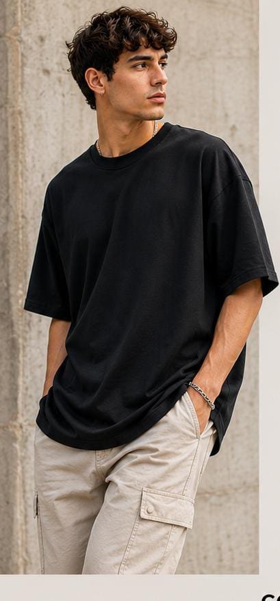 Pack x5 — Remera oversize lisa algodón peinado