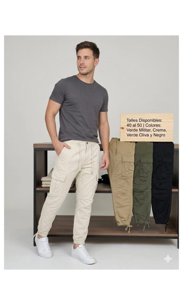 Pack x7 — Jogger de gabardina cargo