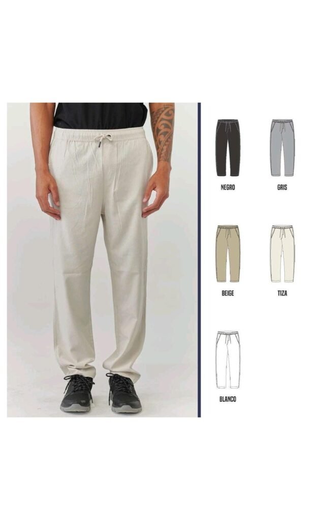 Pack x7 — Jogger de lino recto con spandex