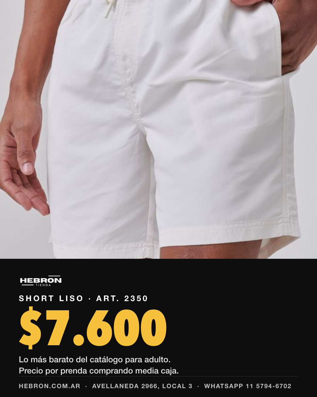 Short Liso 2350 — por mayor desde $7.600